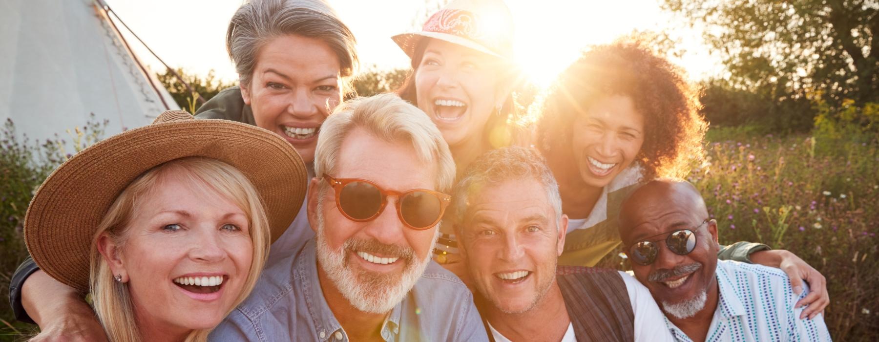 a group of people posing for a photo